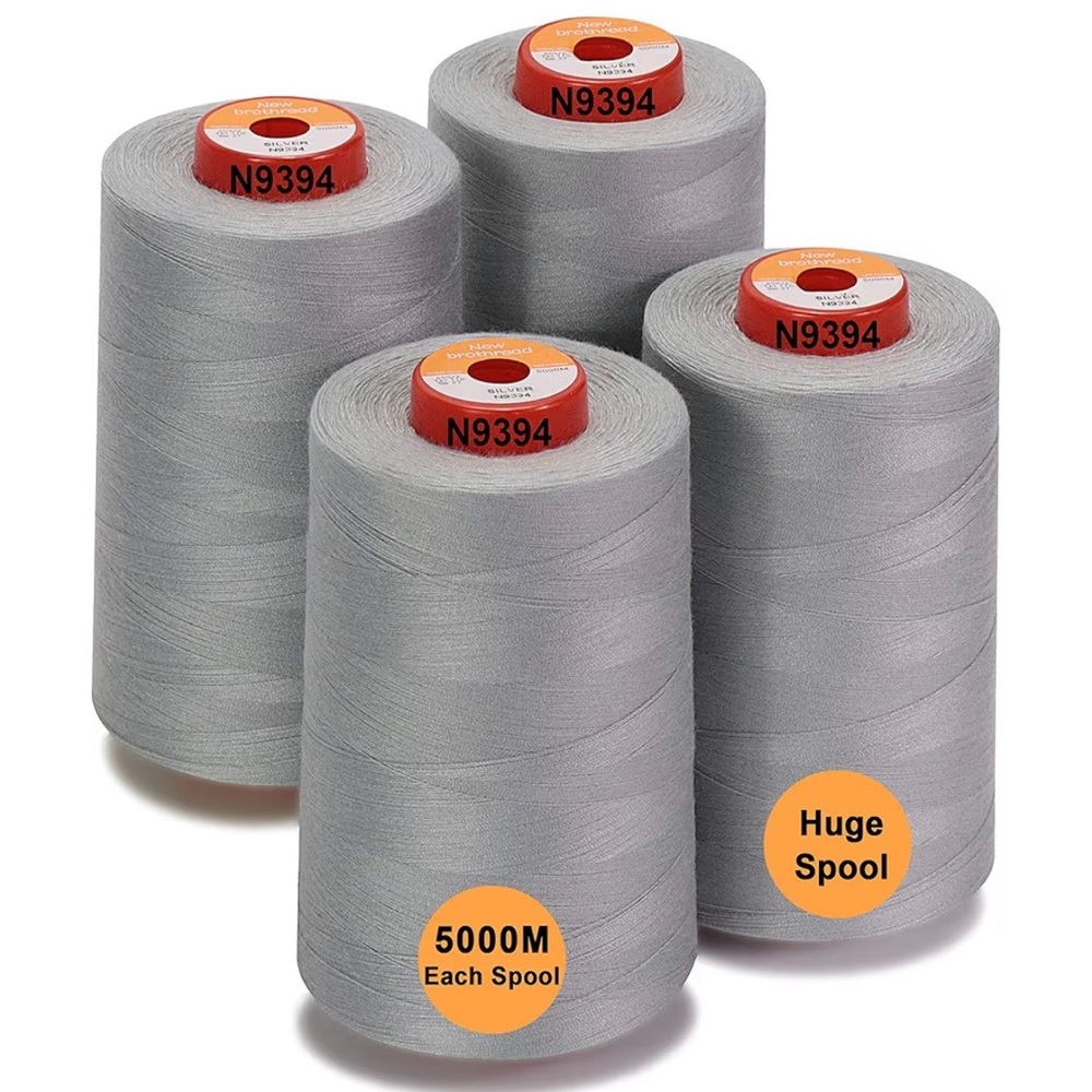 New Brotheread 5000M Polyester Sewing Serger Thread 4 Spools Pack